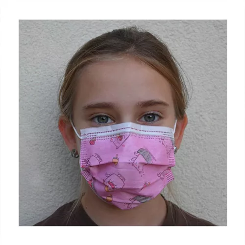 Egyszer használatos szájmaszk gyerekeknek felvéve
