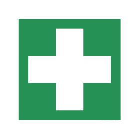   Elsősegélyhely matrica Utánvilágító öntapadó 15 x 15 cm